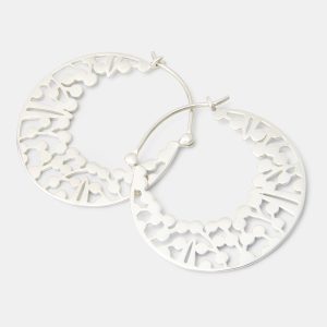 Wattle Wreath Silver Hoop Earrings
