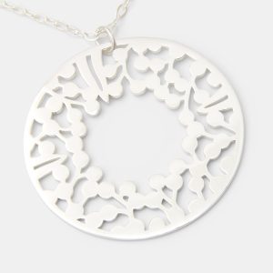 Wattle Wreath Silver Pendant Necklace